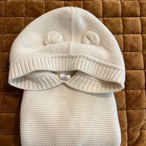 BABYGAP Knit Cream Bear Poncho 3T